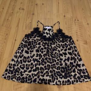 Pink lily leopard print cami